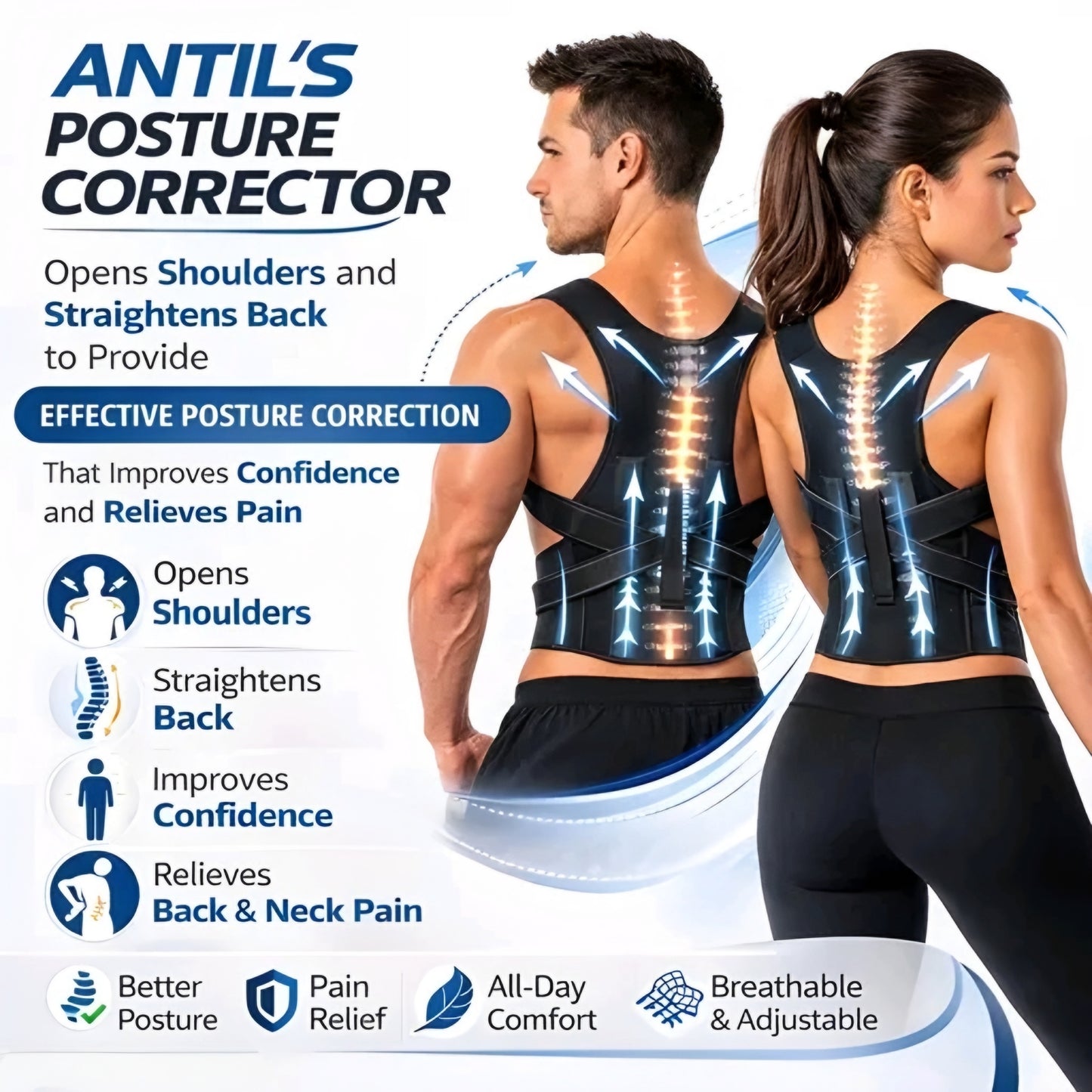 POSTURE Belt for Back Support & Posture Correction – Adjustable Posture Corrector